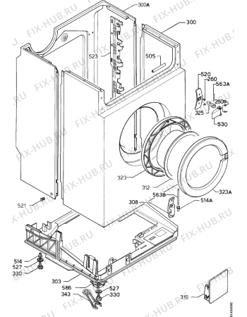 Взрыв-схема стиральной машины Privileg 062381 9 - Схема узла Cabinet + armatures